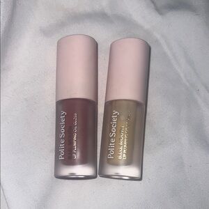 Polite Society Lip Plumping Oil Gloss Duo - Pink and Cream